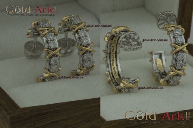 Серьги Tiffany с муассанитами