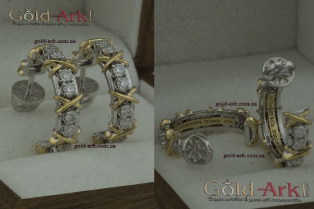 Серьги Tiffany с муассанитами