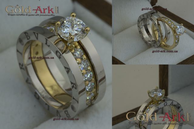 Кольцо булгари с бриллиантами
