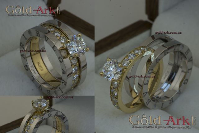 Кольцо булгари с бриллиантами