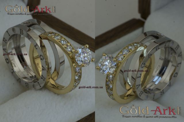 Кольцо булгари с бриллиантами