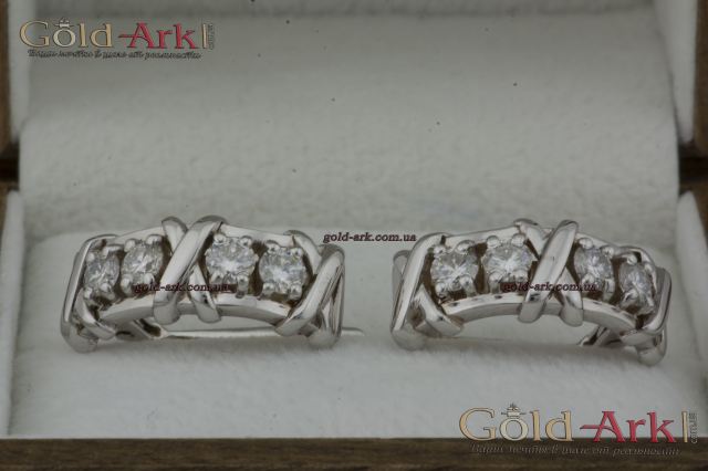 Сережки Tiffany з білого золота з муассанітами