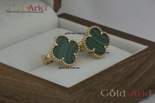 Серьги Van Cleef с малахитом