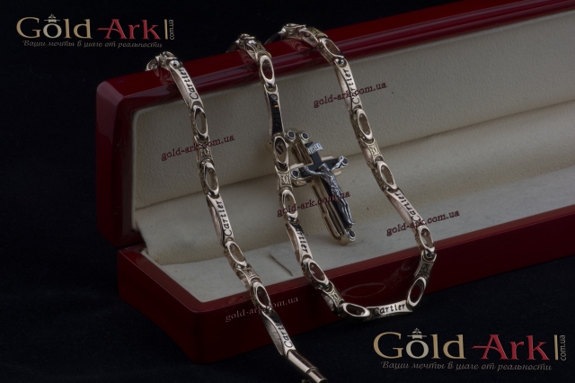 Мужская цепочка под Cartier с эмалью
