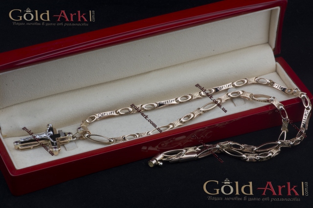 Мужская цепочка под Cartier с эмалью