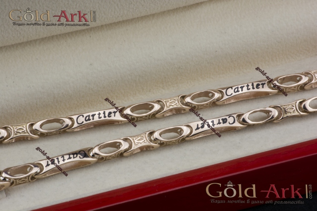 Мужская цепочка под Cartier с эмалью