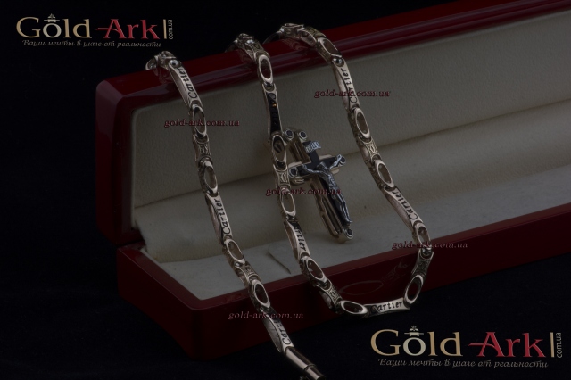 Мужская цепочка под Cartier с эмалью