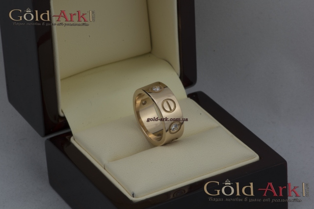 Кольцо Cartier love красное 585