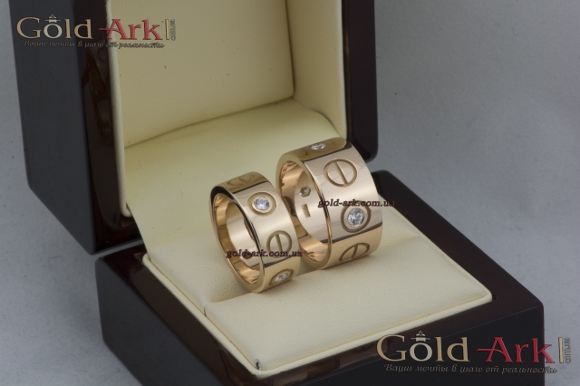 Кольцо Cartier love красное 585