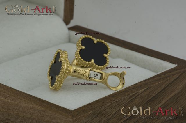 Серьги Van Cleef с чёрным ониксом
