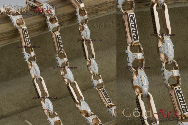 Цепь Cartier якорная + краб с эмалью