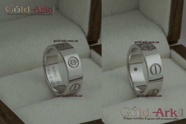Кольцо Cartier love белое 585
