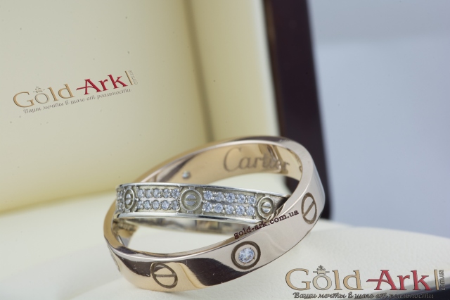 Кольцо Cartier double комбинированое
