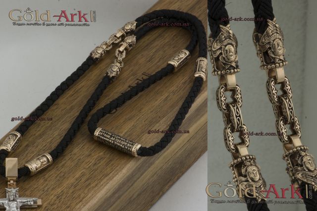 Шнур шовковий з золотими вставками