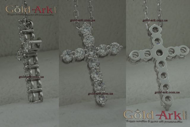 Крестик с бриллиантами Тифани